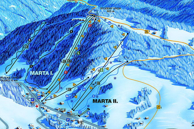 Ośrodek narciarski Deštné v O.h., Góry Orlickie
