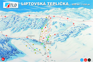 Mapa tras narciarskich ośrodka Liptovska Teplicka